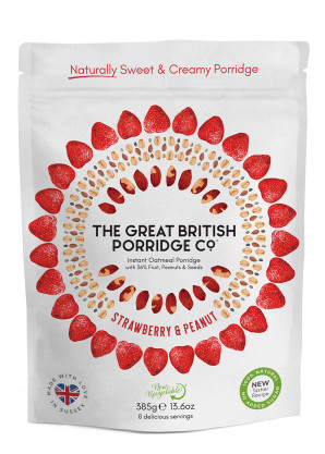 The Great British Porridge Co. Strawberry & Peanut Butter Instant Porridge 385g