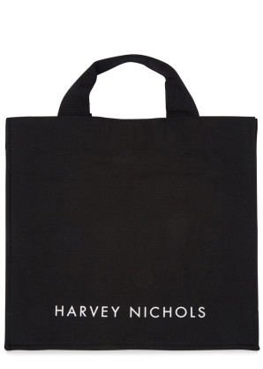Harvey Nichols Short Handle Black Canvas Tote Bag