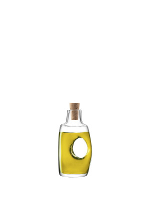LSA International Void oil-vinegar bottle & cork stopper 120ml clear