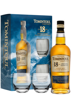 Tomintoul 18 Year Old Single Malt Scotch Whisky Gift Pack