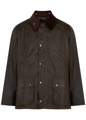 Barbour Bedale dark olive waxed cotton jacket