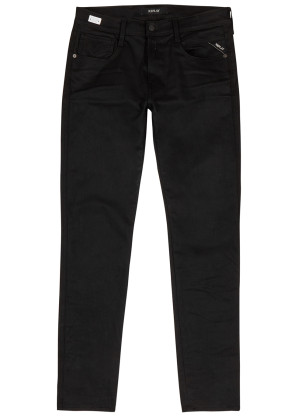 Replay Anbass Hyperflex black slim-leg jeans 