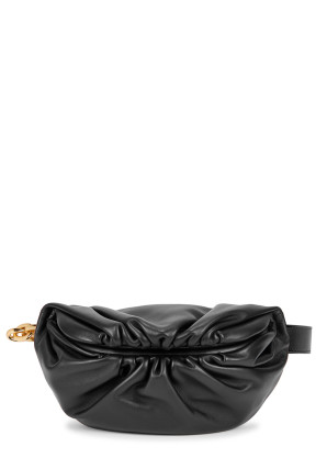 Bottega Veneta The Chain Pouch black leather belt bag 