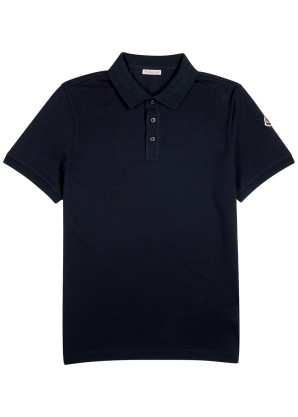 Moncler Navy piqué cotton polo shirt
