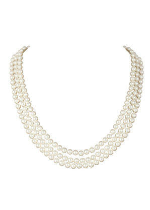 Susan Caplan Vintage 1960s vintage faux pearl triple strand necklace