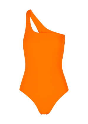JADE SWIM Evolve orange one-shoulder swimsuit