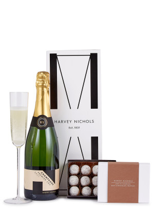 Harvey Nichols Champagne & Milk Chocolate Truffles 125g Gift Box