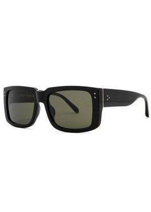 Linda Farrow Luxe Morrison black rectangle-frame sunglasses