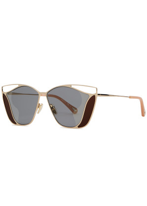 Chloé Geometric gold-tone sunglasses