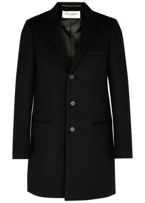 Saint Laurent Chesterfield black wool coat