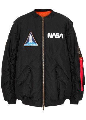 Balenciaga Space black shell bomber jacket 