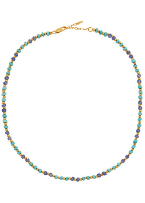 Missoma Blue and 18kt gold-plated beaded necklace