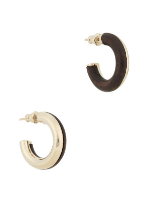 Chloé Jamie wood and gold-tone hoop earrings
