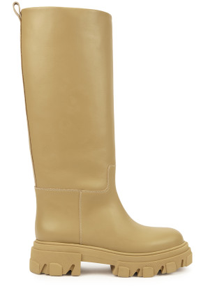 GIA BORGHINI X Pernille Teisbaek sand leather knee-high boots