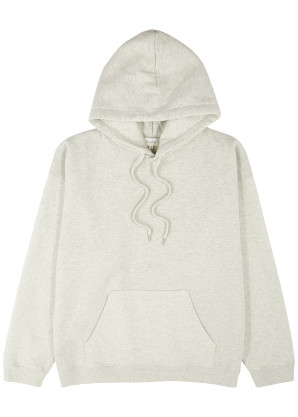 Second/Layer Light grey mélange hooded cotton sweatshirt 