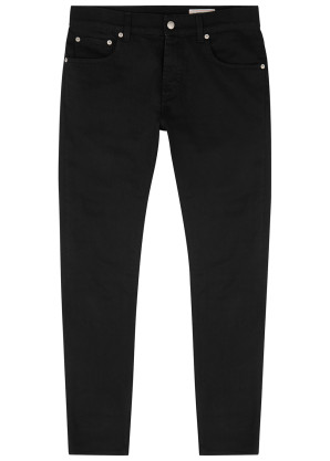 Alexander McQueen Black logo-embroidered skinny jeans