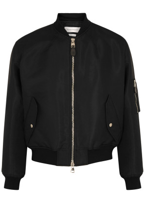 Alexander McQueen Black logo shell bomber jacket 