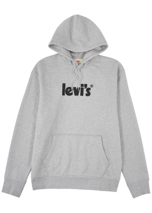 Levi's Poster grey hooded cotton sweatshirt
