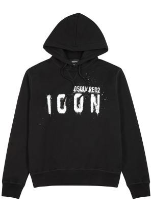 Dsquared2 Icon black hooded cotton sweatshirt