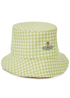 Vivienne Westwood Patsy green gingham woven bucket hat 