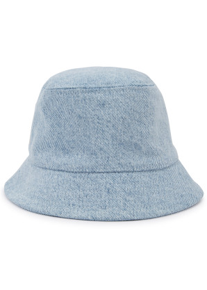Isabel Marant Étoile Haley blue logo cotton bucket hat