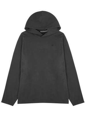 Acne Studios Black printed hooded cotton sweatshirt