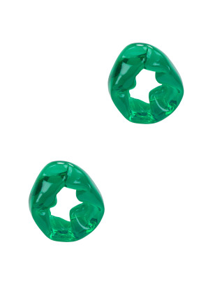 Completedworks Scrunch green resin hoop earrings