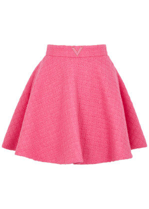 Valentino VGold pink bouclé tweed mini skirt 