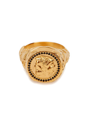 Missoma X Harris Reed Janus Locket 18kt gold-plated signet ring