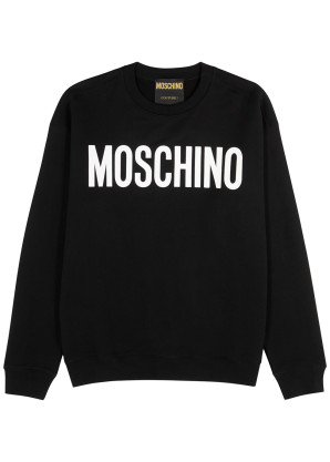MOSCHINO Black logo cotton sweatshirt 