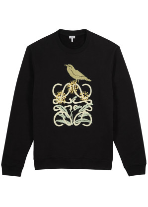 Loewe Herbarium black logo cotton sweatshirt 