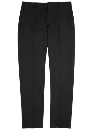Valentino Black slim-leg stretch-wool trousers 