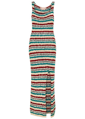 Marni Striped knitted cotton maxi dress