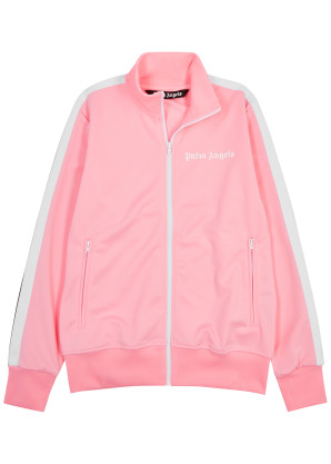 Palm Angels Pink striped jersey track jacket