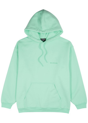 Balenciaga Mint logo hooded cotton sweatshirt