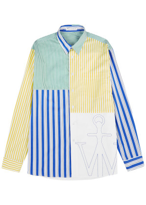 JW Anderson Striped patchwork cotton shirt