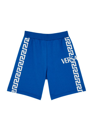 Versace KIDS Blue logo-print cotton shorts (4-6 years)