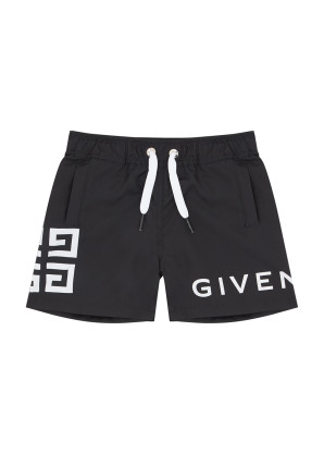 Givenchy KIDS Black logo-print shell swim shorts (2-3 years)