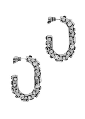 Alexander McQueen Jewelled silver-tone hoop earrings