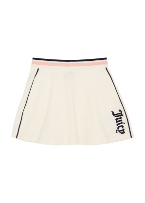 Juicy Couture KIDS Cream logo-embroidered velour skirt (7-16 years) 