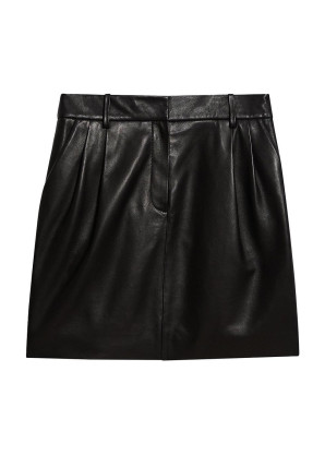 Theory Pleat mini skirt in leather
