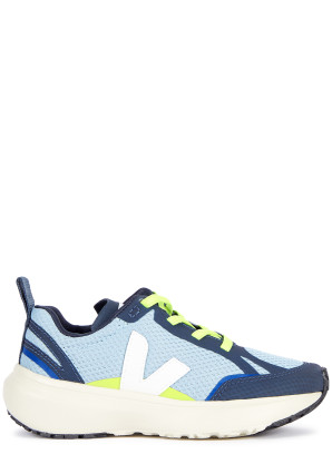 Veja KIDS Canary blue panelled mesh trainers