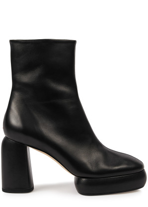 aeyde Emmy 95 black leather platform ankle boots 