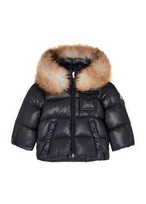 Moncler KIDS K2 navy fur-trimmed quilted shell jacket (12 months-3 years)