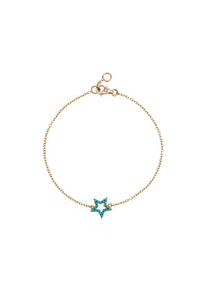 Rosa De La Cruz Turquoise star charm bracelet