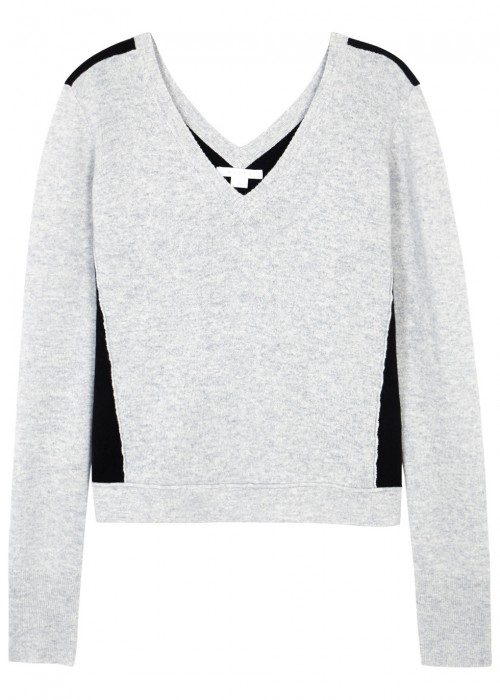 Duffy GREY AND BLACK CASHMERE JUMPER