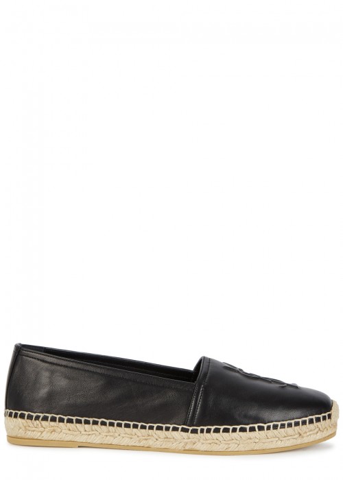 Saint Laurent Black Leather Espadrilles | ModeSens