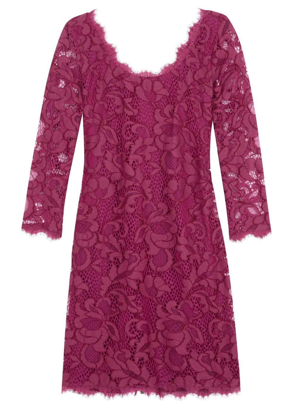 Zarita berry lace overlay cotton blend dress