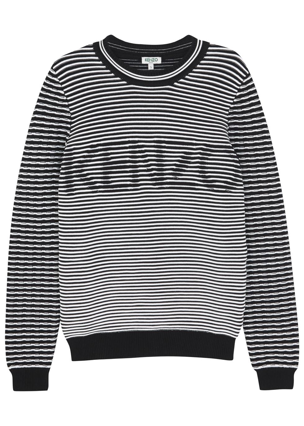 Monochrome illusion striped jumper