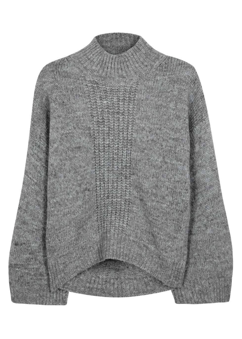 Grey chunky knit alpaca blend jumper